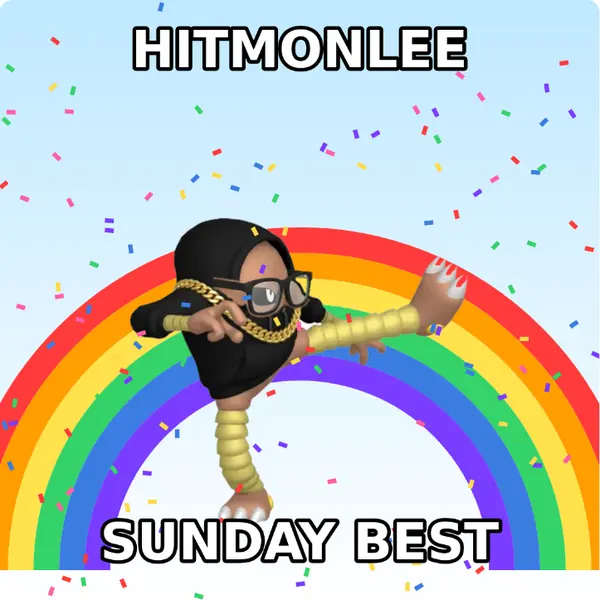 Hitmonlee dressed up in a hoodie with a gold chain and nerd glasses on a rainbow backdrop, made with the CoPokémon meme generator