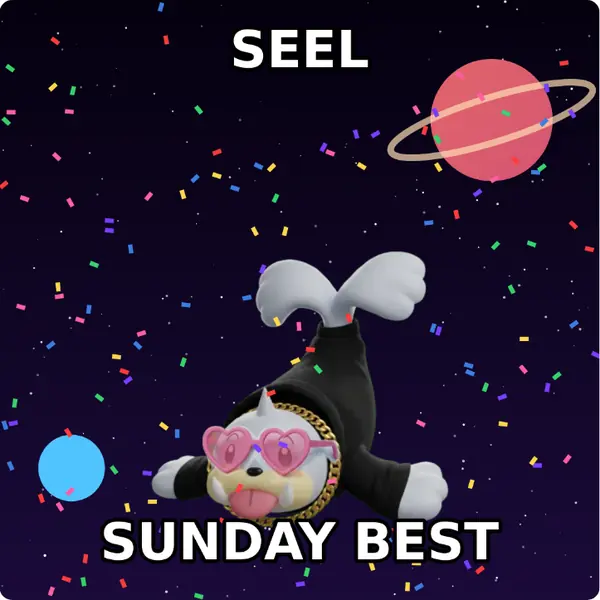 Seel dressed up in a hoodie with a gold chain and heart shaped shades on outer space, made with the CoPokémon meme generator